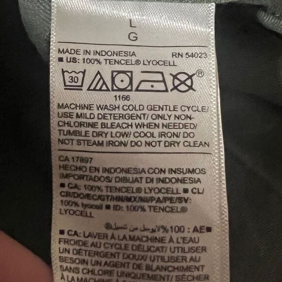 Old Navy Faded Twill Button Front Shirt Dress Moss Green Large NWOT - Picture 9 of 9